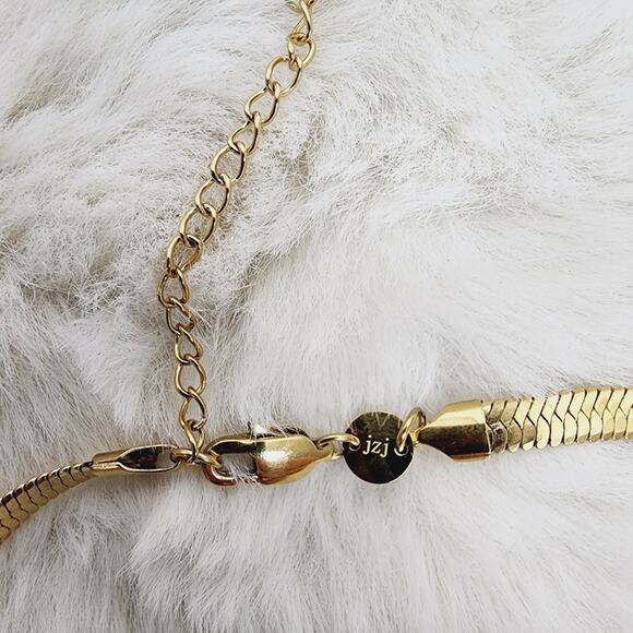 NWT Jennifer Zeuner Hamilton Snake Chain Necklace 14K Gold Plated Vermeil - Picture 6 of 9